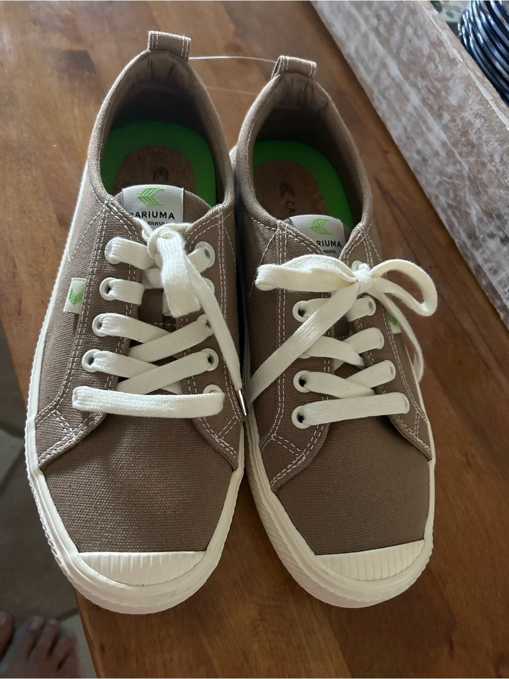 Cariuma Brown Canvas Sneakers with White Laces